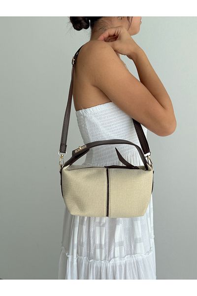 KIRASE Brand New Model Plain Straw Look Quality Adjustable Strap Shoulder, Crossbody, Hand and Arm Bag
