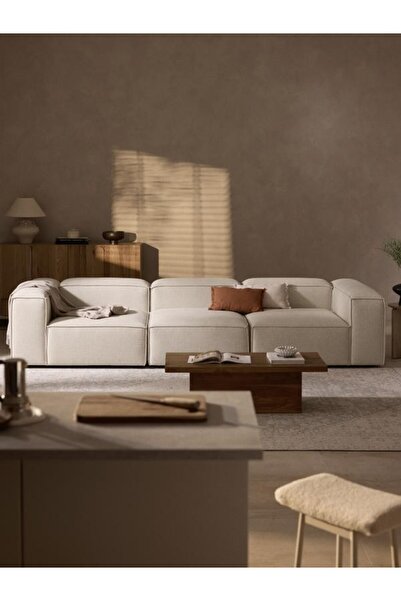 innature Yumuşak Oturumlu Soft Modüler Kanepe, Keten (3-4 kişilik) - Home