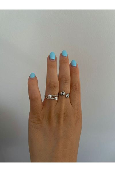 STEELSPARK Adjustable Pearl Twin Ring
