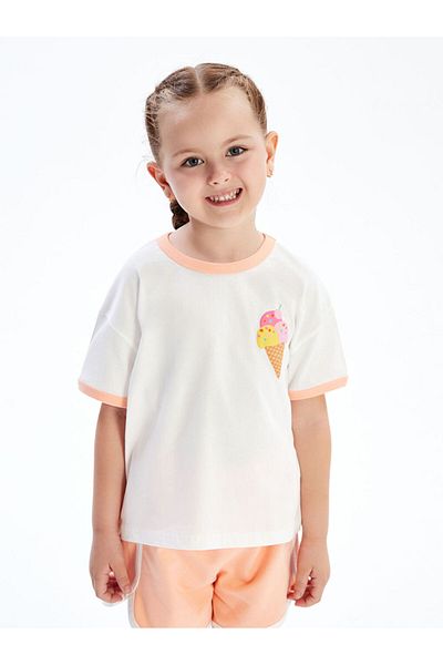 LC Waikiki Lemon Juice Printed Girl's T-Shirt and Shorts 2-Piece Set