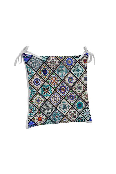 yok yok evim eve dair her şey 9-Piece Ethnic Patterned Fluffy Living Room Balcony Garden Kitchen Chair Cushion