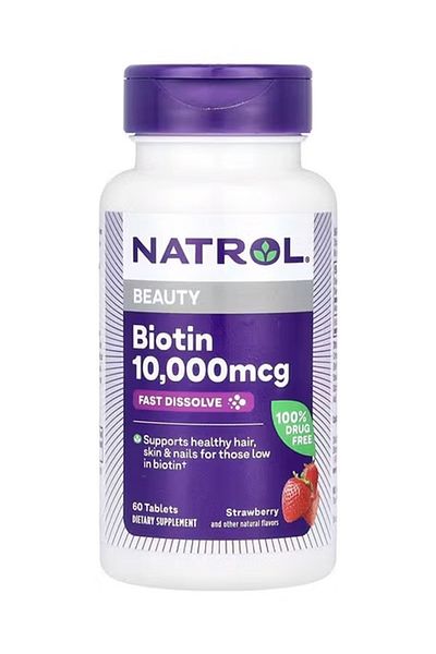 Natrol بيوتين 10000 ميكروجرام سريع الذوبان، 60 قرصًا