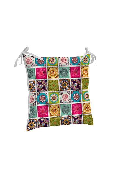 yok yok evim eve dair her şey 9-Piece Ethnic Patterned Fluffy Living Room Balcony Garden Kitchen Chair Cushion