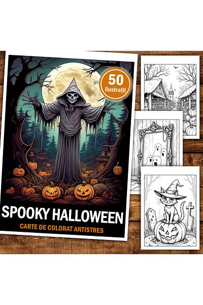 Legendary Gifts Anti-stress coloring book, 50 illustrationsSpooky Halloween, 106 pages