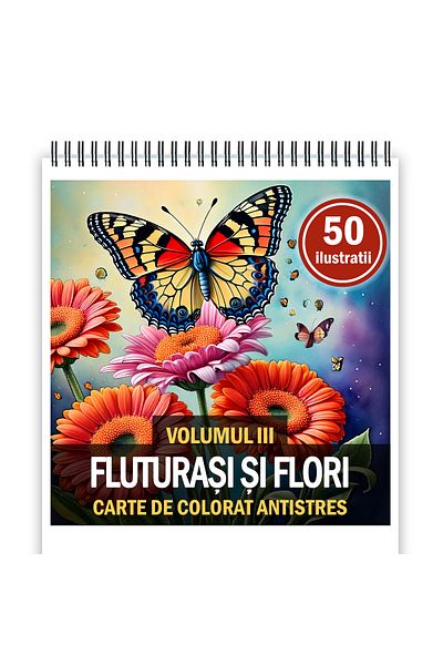 Legendary Gifts Mini coloring book, 50 illustrations Butterflies and Flowers, 106 pages