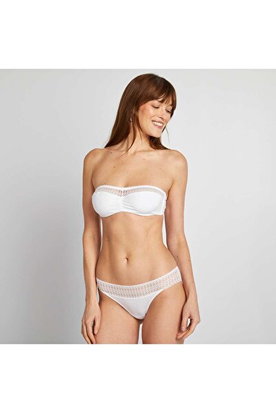 KIABI Lace and ribbed briefs WHITE