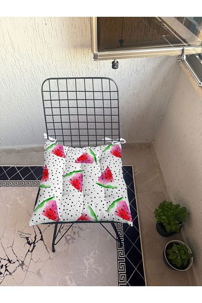 yok yok evim eve dair her şey 9 Puntal Meyve Patterned Pofuduk Living Room Balcony Garden Kitchen Chair Cushion