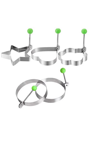 OEM Set 5 inele pentru oua ochi, 9.5 x 10.5 cm, otel inoxidabil, argintiu