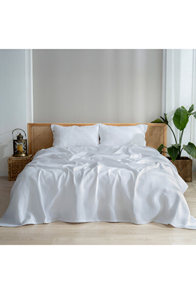 MYLASA HOME Pike Bedspread Double Waffle - 100% Cotton Lightweight 4 Seasons Airy High Quality Pikes