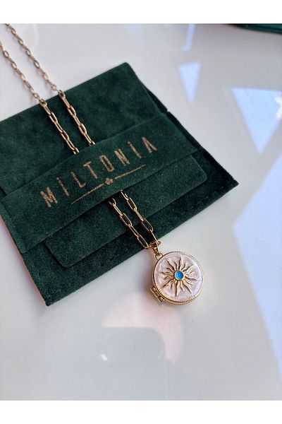 Miltonia قلادة من الفولاذ مطلية بالمينا الشمسية