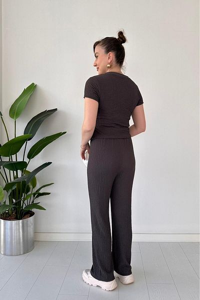 MaziButik Tie-Up Bubble Suit Anthracite