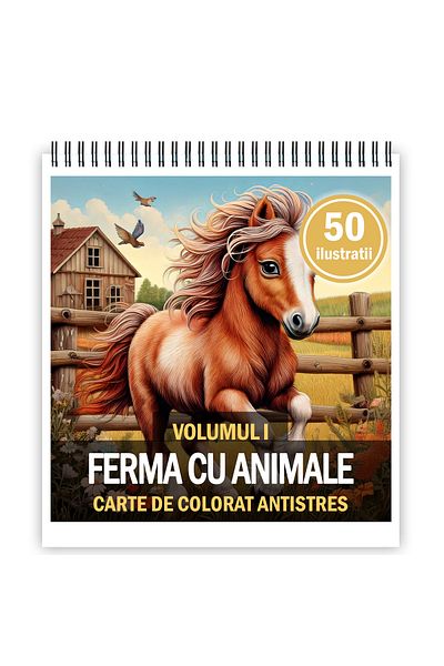 Legendary Gifts Mini coloring book, 50 illustrations Farm with animals, 106 pages