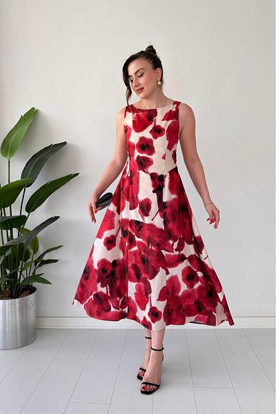 MaziButik Poppy Dress Red