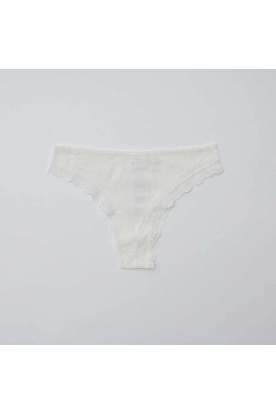 KIABI Pack of 3 ribbed knit tanga briefs GREY