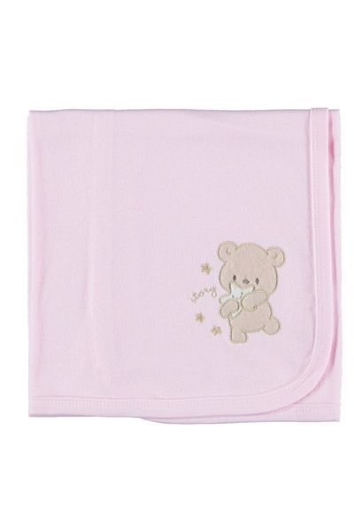 bipamuk Teddy Bear Patterned Combed Cotton Fabric Baby Blanket Breathable