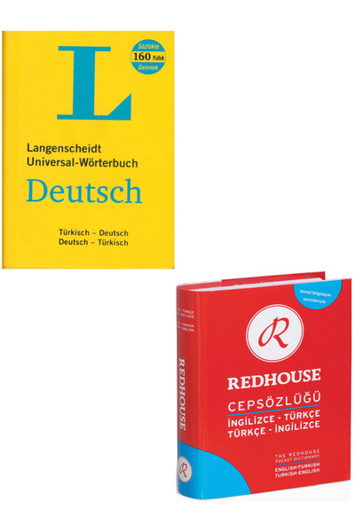 Evrensel İletişim Yayınları L Langenscheidt Wörterbuch Almanca Sözlük + R Redhouse İngilizce CEP Sözlüğü / Güncel - 2 KİTAP