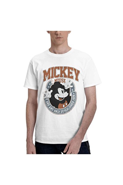 Unique تي شيرت ميكي ماوس للجنسين للنساء والرجال مطبوع حسب الطلب من القطن المم...