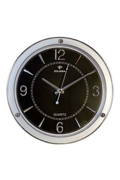 dojana Round Analog Wall Clock Silver/Black