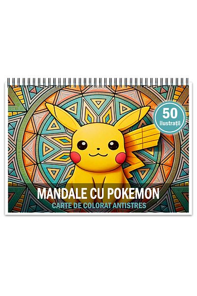 Legendary Gifts Anti-stress coloring book, 50 Pokemon Mandala illustrations, 106 pages