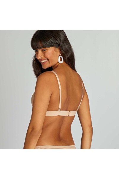 KIABI Padded microfibre triangle bra PINK