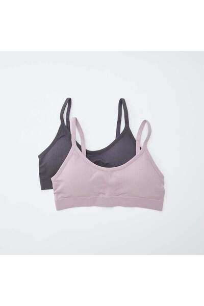 KIABI مجموعة من 2 حمالة صدر مضلعة باللون الأرجواني