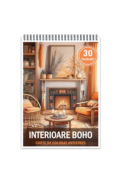 Legendary Gifts Anti-stress coloring book, 30 illustrations Boho Interiors, 66 pages