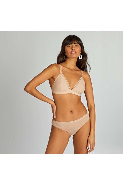 KIABI Padded microfibre triangle bra PINK