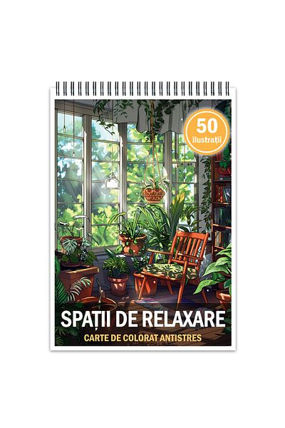 Legendary Gifts Anti-stress coloring book, 50 illustrations Relaxation Spaces, 106 pages