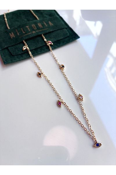 Miltonia Steel Necklace with Colorful Eye Detail