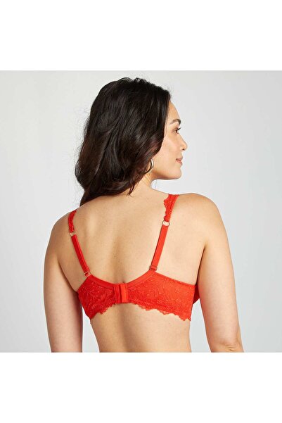 KIABI Lace bra for D & E cups RED