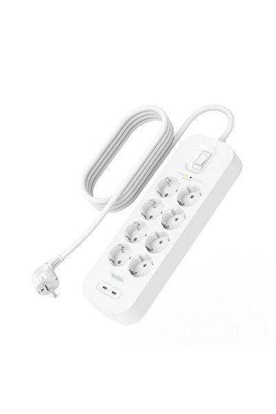 Belkin SRB004VF2M 8'li 2M Akım Koruma Priz+2x USB-C