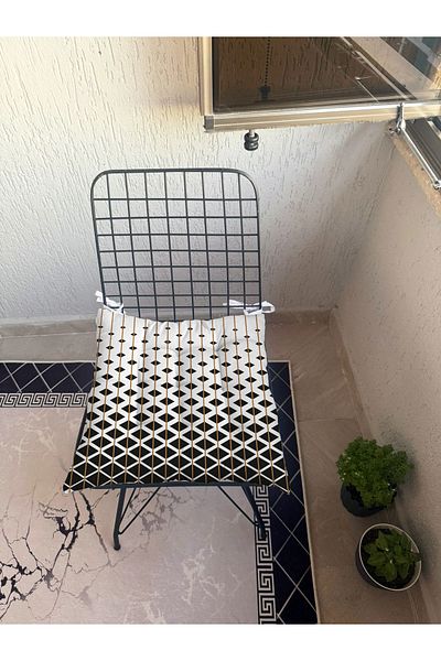 yok yok evim eve dair her şey 9 Puntal Geometry Patterned Fluffy Living Room Balcony Garden Kitchen Chair Cushion
