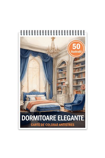 Legendary Gifts Anti-stress coloring book, 50 illustrations Elegant bedrooms, 106 pages