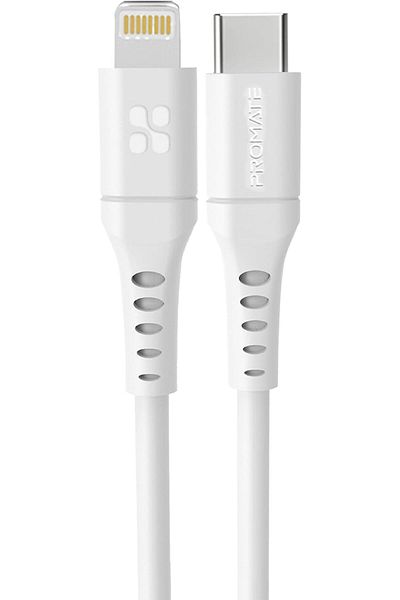 Promate USB-C to Lightning Cable 3 Meter, Fast-Charging 20W, Type-C to Lightning Soft Silicone Cord