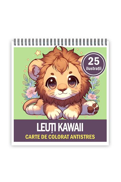 Legendary Gifts Mini coloring book for relaxation and anti-stress, 25 cute Kawaii illustrations, 56 pages