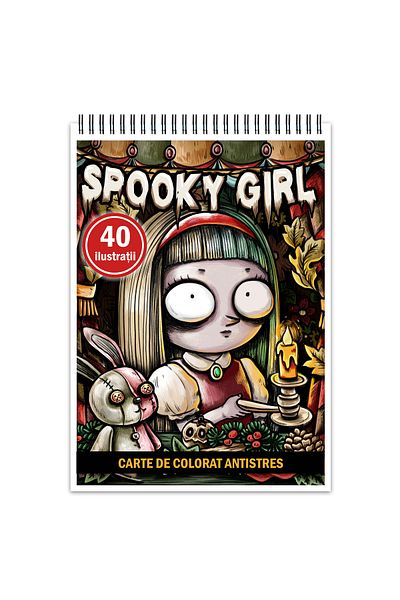 Legendary Gifts Anti-stress coloring book, 40 Spooky Girl illustrations, 86 pages