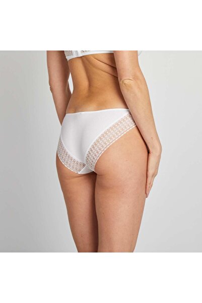 KIABI Lace and ribbed briefs WHITE