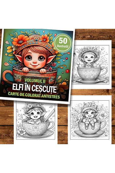Legendary Gifts Mini coloring book, 50 illustrations Elves in Caps, 106 pages