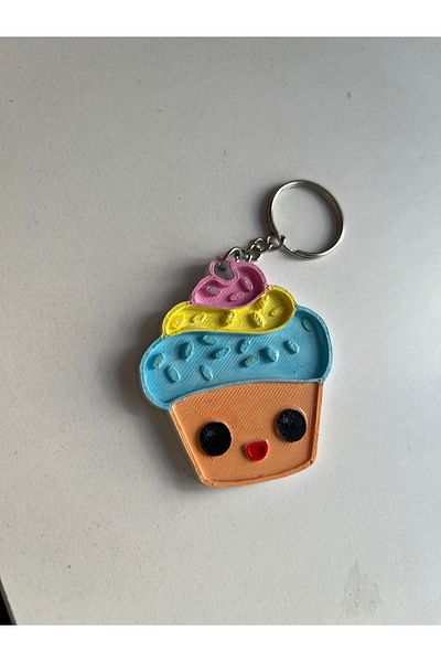 Gonulella Cupcake Keychain 3D Cake Keychain