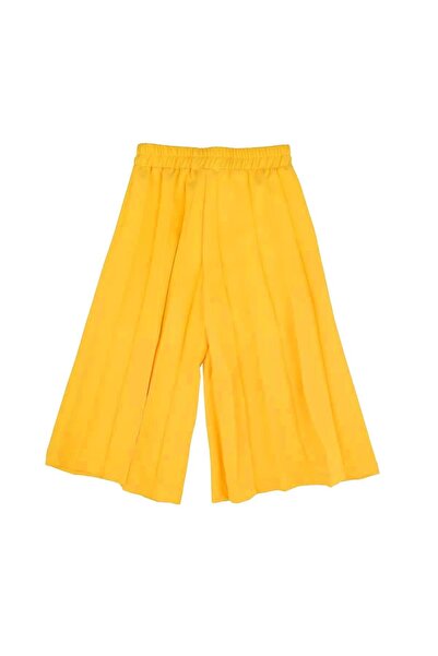 best kids Girl's Yellow Wide Leg Trousers with Elastic Waist