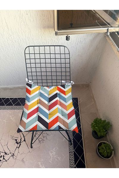 yok yok evim eve dair her şey 9 Puntal Geometry Patterned Fluffy Living Room Balcony Garden Kitchen Chair Cushion