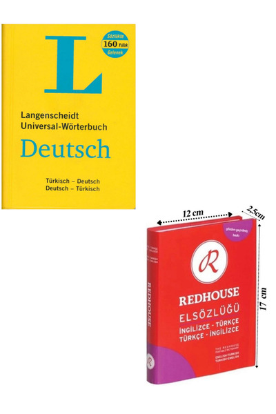 Evrensel İletişim Yayınları L Langenscheidt Wörterbuch Almanca Sözlük + R Redhouse İngilizce EL Sözlüğü / Güncel - 2 KİTAP