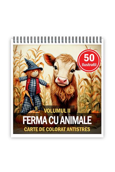 Legendary Gifts Mini coloring book, 50 illustrations Farm with animals, 106 pages