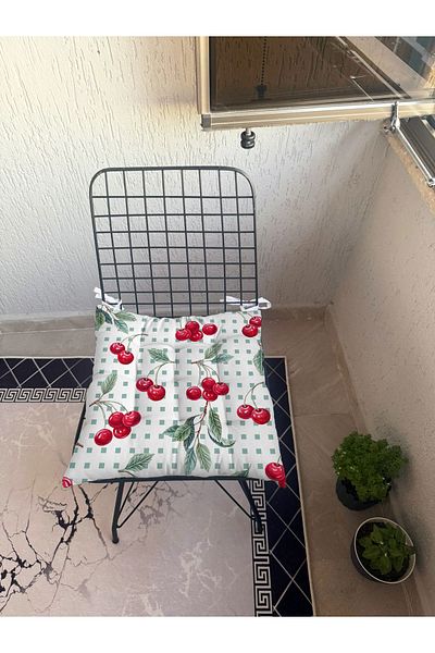 yok yok evim eve dair her şey 9 Puntal Meyve Patterned Pofuduk Living Room Balcony Garden Kitchen Chair Cushion