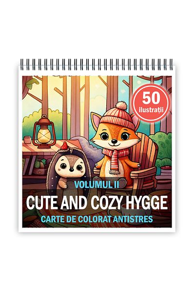 Legendary Gifts Mini coloring book, 50 Cute and Cozy Hygge illustrations, 106 pages