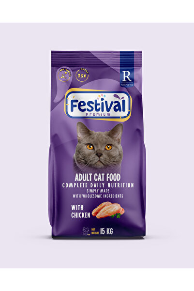 FESTİVAL Yetişkin Kedi Maması Tavuklu - Adult Cat Food With Chiken- 15 Kg