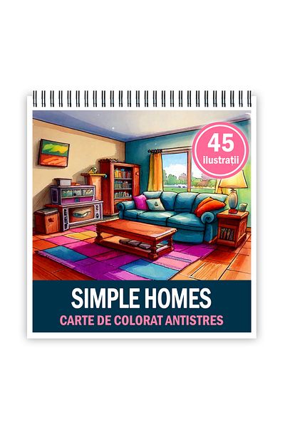 Legendary Gifts Anti-stress coloring book, 45 Simple Homes illustrations, 96 pages