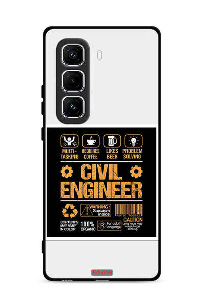 Tolwak غطاء حماية لهاتف Infinix Hot 50 Pro Plus 4G، ملصق مهندس مدني