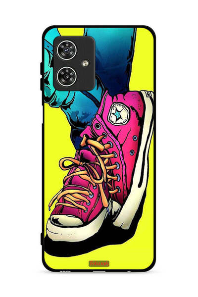 Tolwak غطاء حماية لهاتف موتورولا موتو جي 54 5G - حذاء قماشي - فن