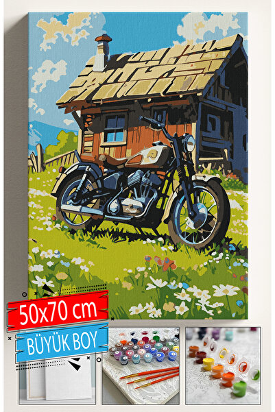 Sulepas Sayılarla Boyama Seti Numaralı Tuval Fırça Boya Dahil Kasnaklı Set 50...